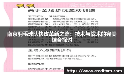 南京羽毛球队快攻革新之路:技术与战术的完美结合探讨