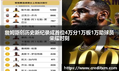 詹姆斯创历史新纪录成首位4万分1万板1万助球员荣耀时刻
